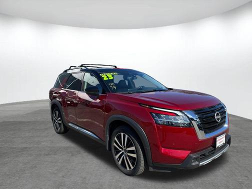 2 Tone Red / Black Roof 2023 Nissan Pathfinder Platinum