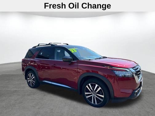 2 Tone Red / Black Roof 2023 Nissan Pathfinder Platinum