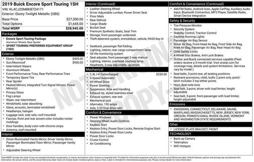 2019 Buick Encore Sport Touring