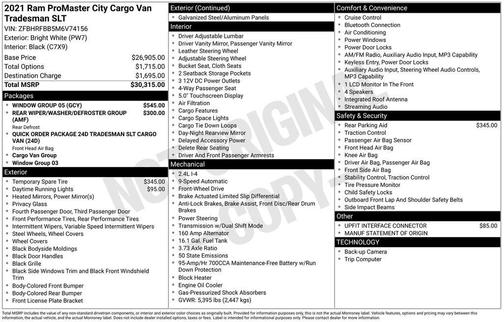 2021 RAM ProMaster City Tradesman SLT