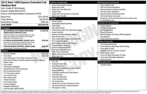 Bright White Clearcoat 2012 RAM 1500 ST