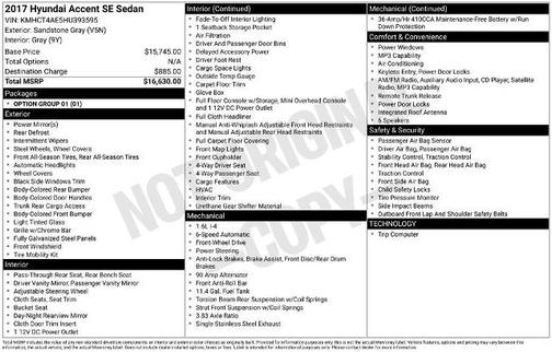 Sandstone Gray 2017 Hyundai Accent SE