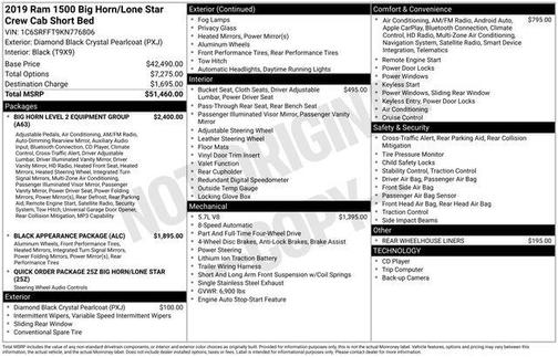 2019 RAM 1500 Big Horn