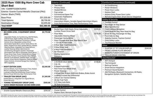 2025 RAM 1500 Big Horn/Lone Star