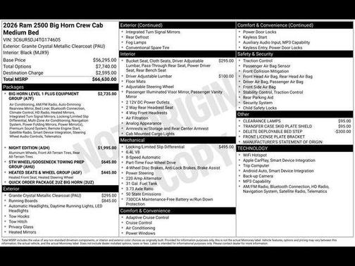 2026 RAM 2500 Big Horn