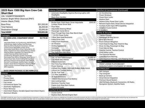 2025 RAM 1500 Big Horn/Lone Star