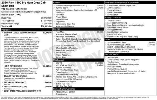 2026 RAM 1500 Big Horn/Lone Star