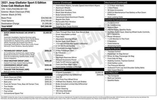 2021 Jeep Gladiator Sport