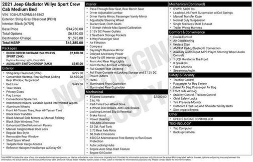 2021 Jeep Gladiator Sport