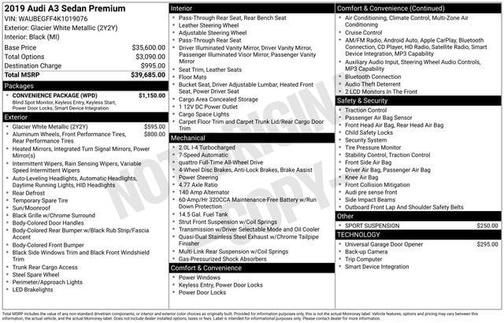 2019 Audi A3 2.0T Premium