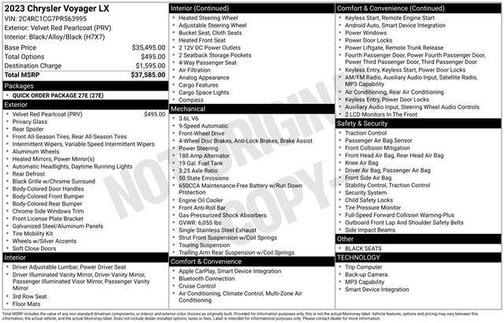 2023 Chrysler Voyager LX