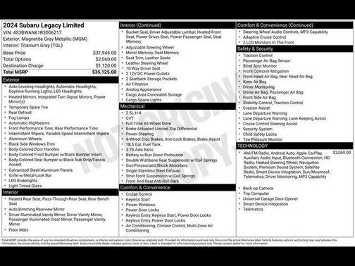 2024 Subaru Legacy Limited