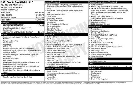 2021 Toyota RAV4 Hybrid XLE