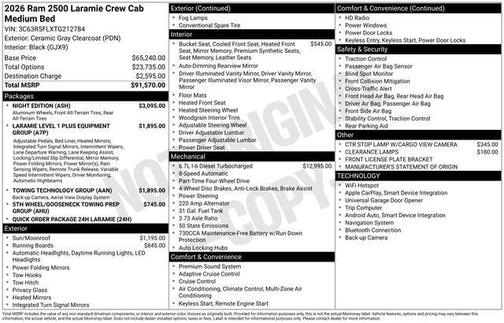 2026 RAM 2500 Laramie