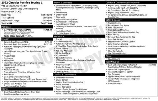 2022 Chrysler Pacifica Touring-L