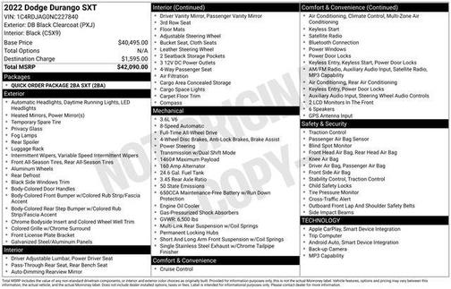 2022 Dodge Durango SXT