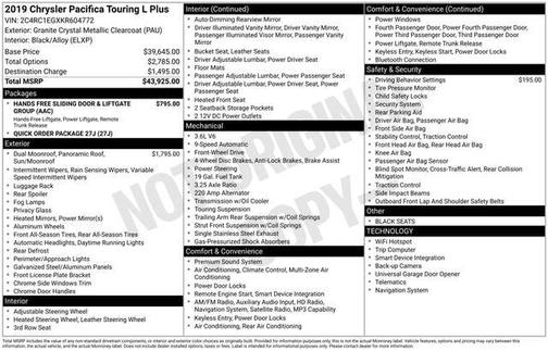 2019 Chrysler Pacifica Touring-L Plus
