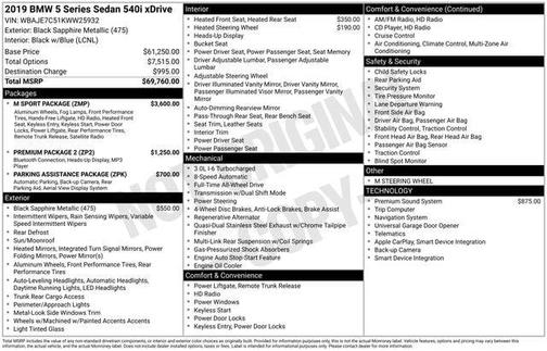 2019 BMW 540 i xDrive