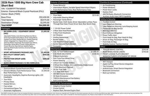 2026 RAM 1500 Big Horn/Lone Star