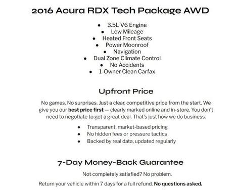 Crystal Black Pearl 2016 Acura RDX Technology Package