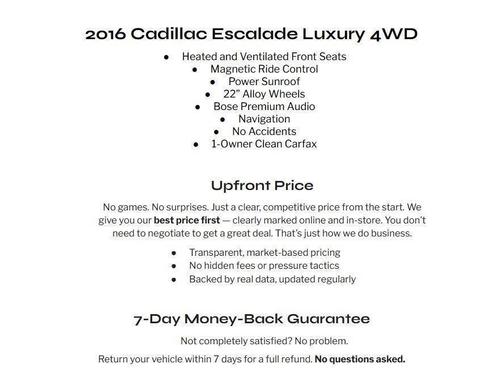 Dark Granite Metallic 2016 Cadillac Escalade Luxury