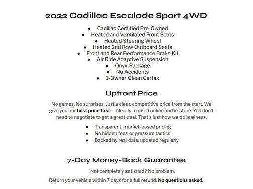 Dark Moon Blue Metallic 2022 Cadillac Escalade Sport