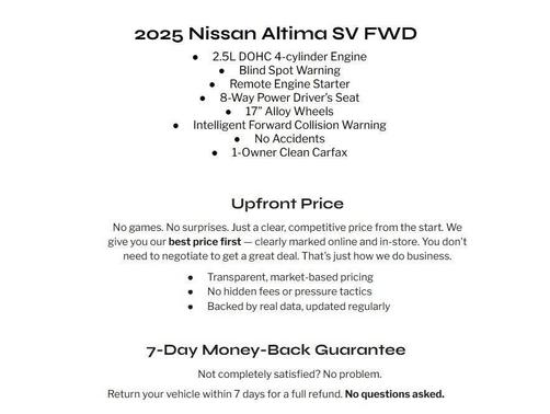 Gun Metallic 2025 Nissan Altima SV FWD