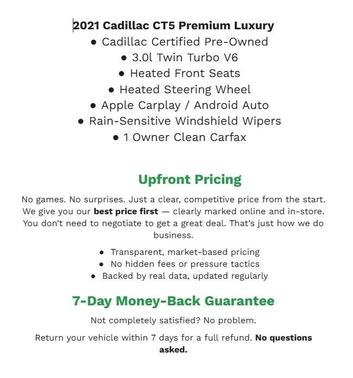 2021 Cadillac CT5 Premium Luxury RWD