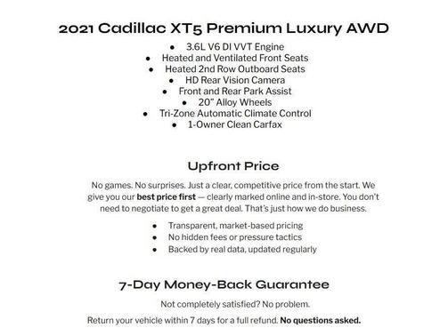 Stellar Black Metallic 2021 Cadillac XT5 Premium Luxury