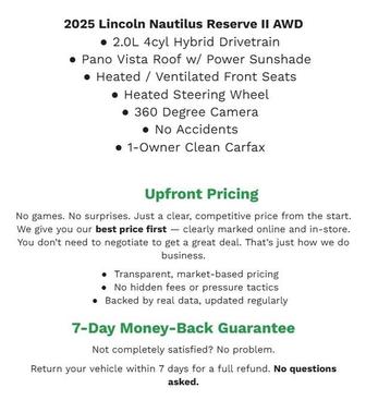 2025 Lincoln Nautilus Reserve