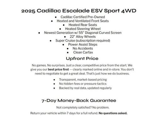Argent Silver Metallic 2025 Cadillac Escalade ESV Sport