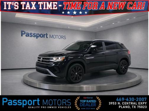 Deep Black Pearl Effect 2024 Volkswagen Atlas Cross Sport 2.0T SE w/Technology