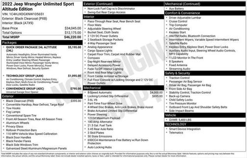 2022 Jeep Wrangler Unlimited Sport Altitude
