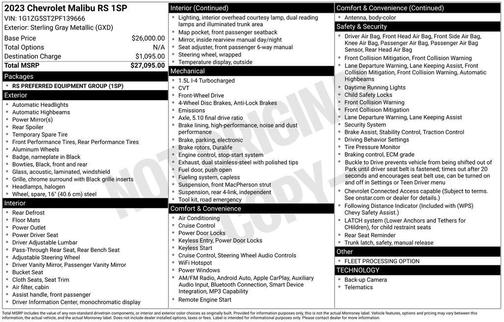 Sterling Gray Metallic 2023 Chevrolet Malibu FWD RS