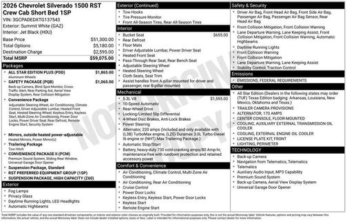 2026 Chevrolet Silverado 1500 RST