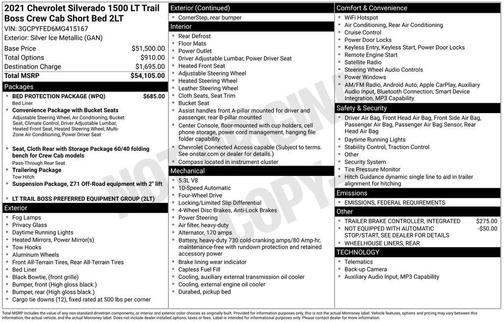 2021 Chevrolet Silverado 1500 LT Trail Boss