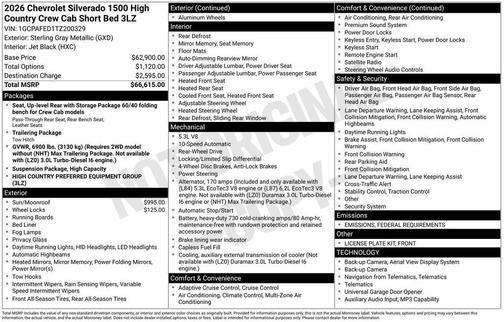2026 Chevrolet Silverado 1500 High Country