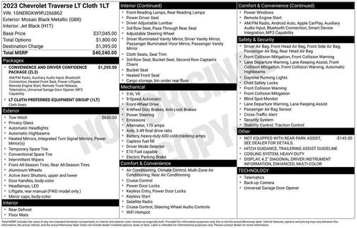 Mosaic Black Metallic 2023 Chevrolet Traverse LT Cloth
