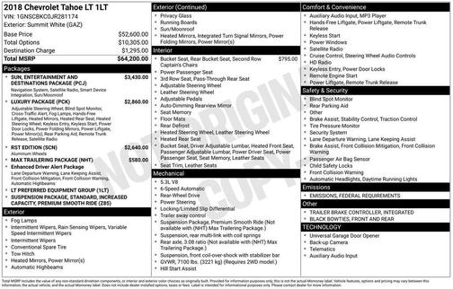 2018 Chevrolet Tahoe LT