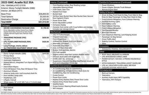 2023 GMC Acadia FWD SLE