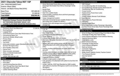 2021 Chevrolet Tahoe 2WD RST