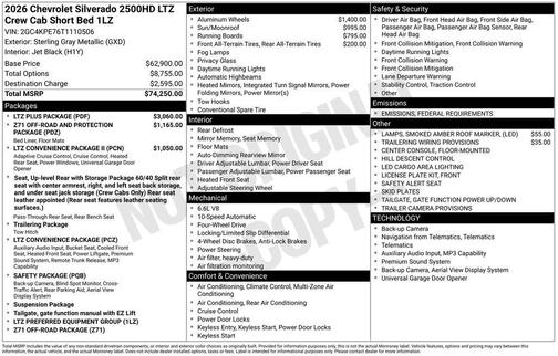 2026 Chevrolet Silverado 2500 LTZ