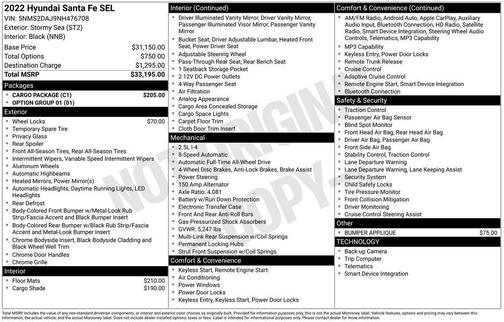 2022 Hyundai SANTA FE SEL 2.4