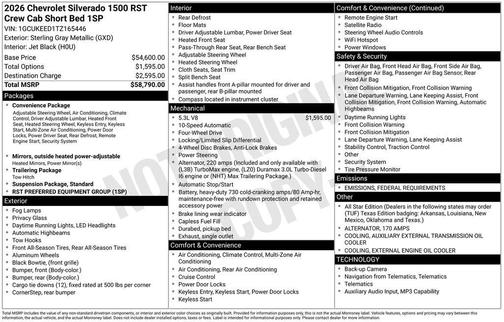 2026 Chevrolet Silverado 1500 RST