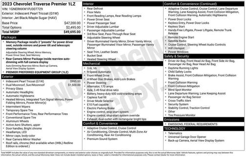 2023 Chevrolet Traverse Premier
