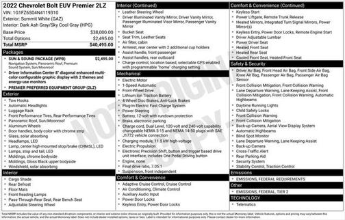 2022 Chevrolet Bolt EUV FWD Premier