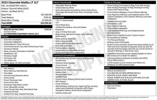 2023 Chevrolet Malibu FWD 2LT