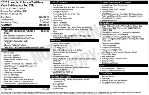 2025 Chevrolet Colorado Trail Boss