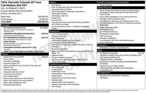 2026 Chevrolet Colorado WT