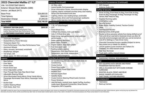 2022 Chevrolet Malibu LT